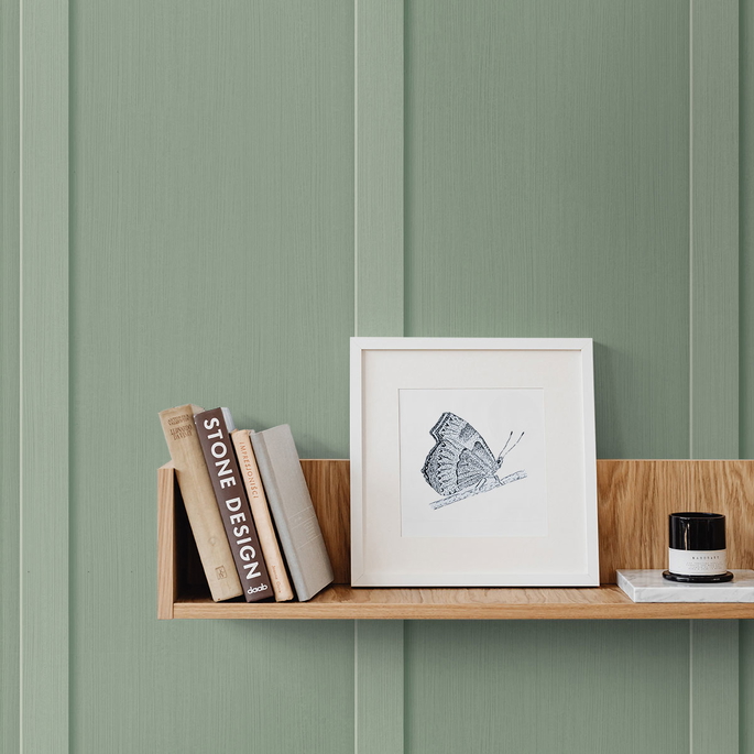 Seabrook Designs Faux Board and Batten Sage Green Prepasted Wallpaper image 4 of 4