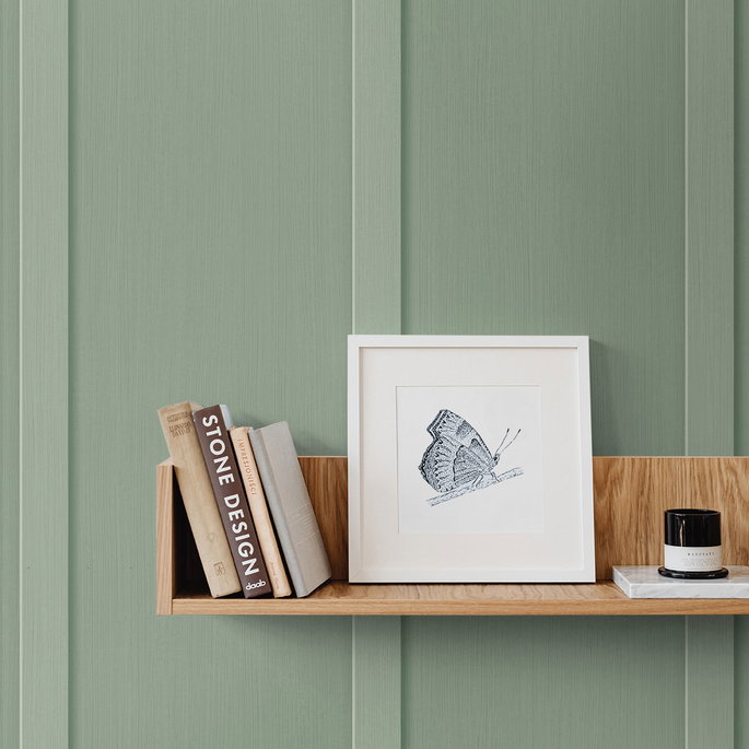 Seabrook Designs Faux Board and Batten Sage Green Prepasted Wallpaper image 4 of 4