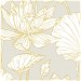 Seabrook Designs Lotus Floral Grey &amp; Gold Prepasted Wallpaper thumbnail image 1 of 4