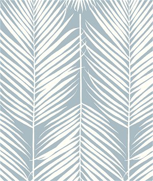 Seabrook Designs Palm Silhouette Light Blue Prepasted Wallpaper