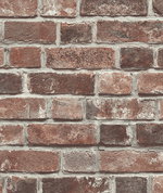 Seabrook Designs Faux Red Brick Red & Charcoal Prepasted Wallpaper