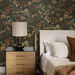 Seabrook Designs Bird Floral Mahogany &amp; Graphite Prepasted Wallpaper thumbnail image 3 of 4