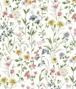 Seabrook Designs Wildflowers Multicolored Prepasted Wallpaper