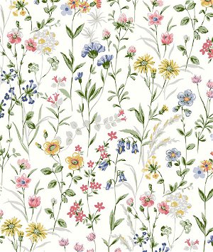Seabrook Designs Wildflowers Multicolored Prepasted Wallpaper