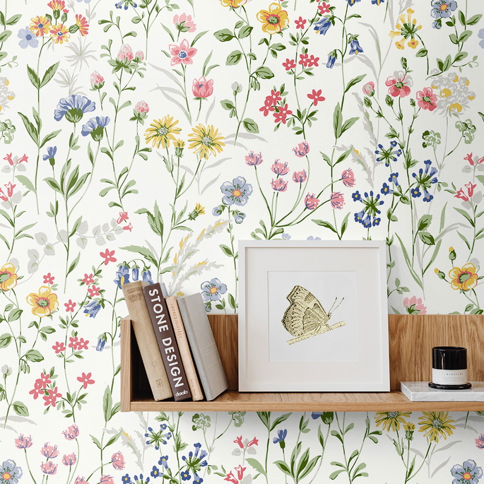 Seabrook Designs Wildflowers Multicolored Prepasted Wallpaper image 4 of 4