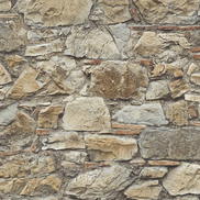 Seabrook Designs Faux Stone Wall Toffee & Ivory Prepasted Wallpaper