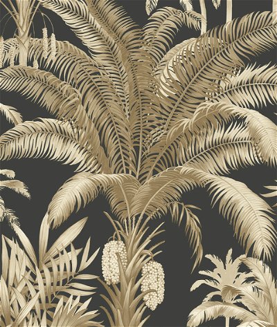 Seabrook Designs Tropical Palm Beach Ironwork & Taupe Prepasted Wallpaper