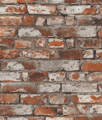 Seabrook Designs Tailor Faux Brick Spiced Ginger Prepasted Wallpaper