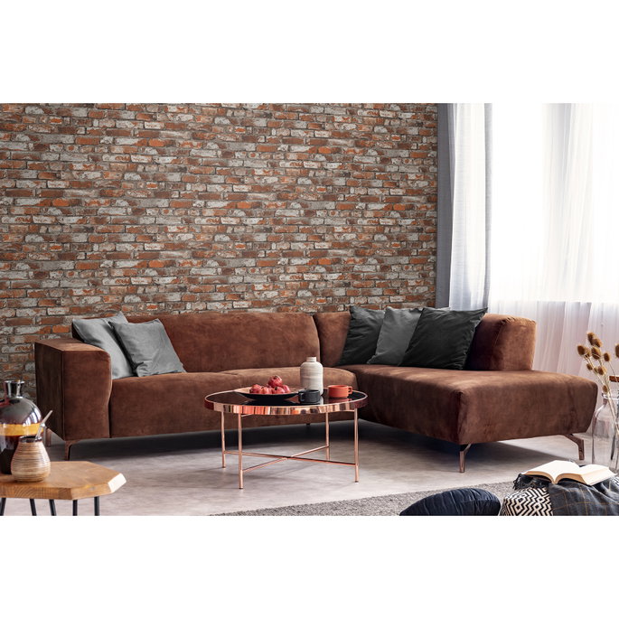 Seabrook Designs Tailor Faux Brick Spiced Ginger Prepasted Wallpaper image 2 of 5