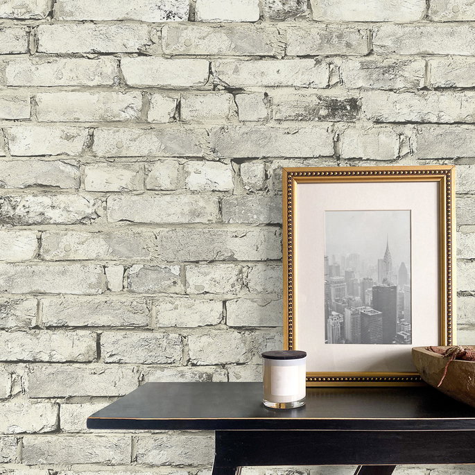 Seabrook Designs Tailor Faux Brick Antique Plaster Prepasted Wallpaper image 5 of 5