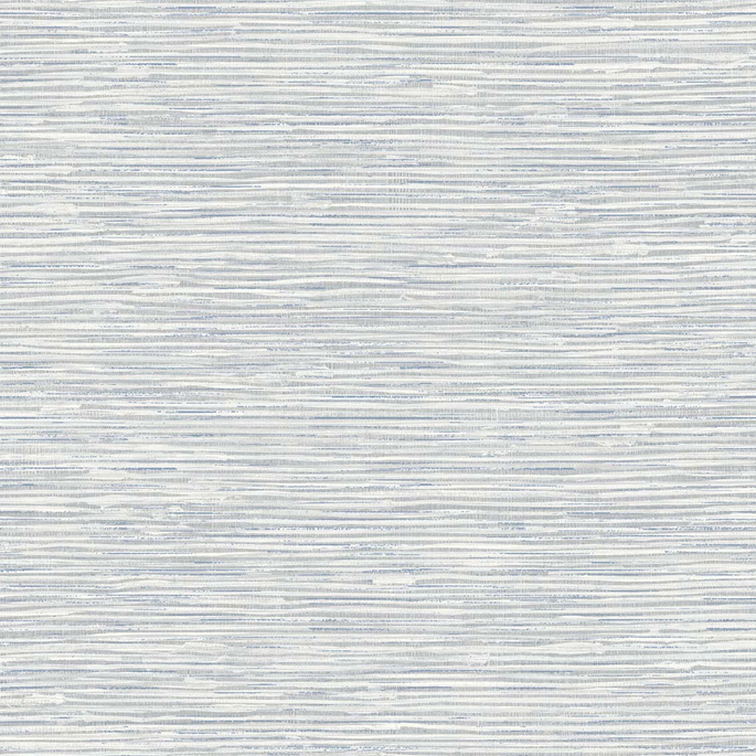 Seabrook Designs Southport Faux Grasscloth Dove Grey &amp; Bluestone Prepasted Wallpaper image 1 of 5