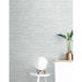 Seabrook Designs Southport Faux Grasscloth Dove Grey &amp; Bluestone Prepasted Wallpaper thumbnail image 4 of 5
