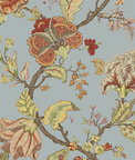 Seabrook Designs Lana Jacobean Blue Dusk Prepasted Wallpaper