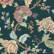 Seabrook Designs Lana Jacobean Victorian Jade Prepasted Wallpaper