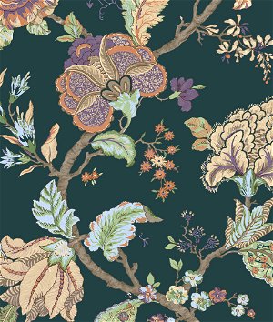 Seabrook Designs Lana Jacobean Victorian Jade Prepasted Wallpaper