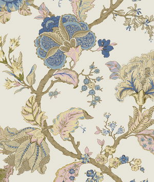 Seabrook Designs Lana Jacobean Parchment Prepasted Wallpaper