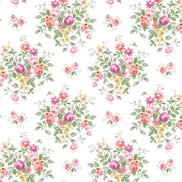 Seabrook Designs Floral Bouquet Watermelon & Buttercup Prepasted Wallpaper