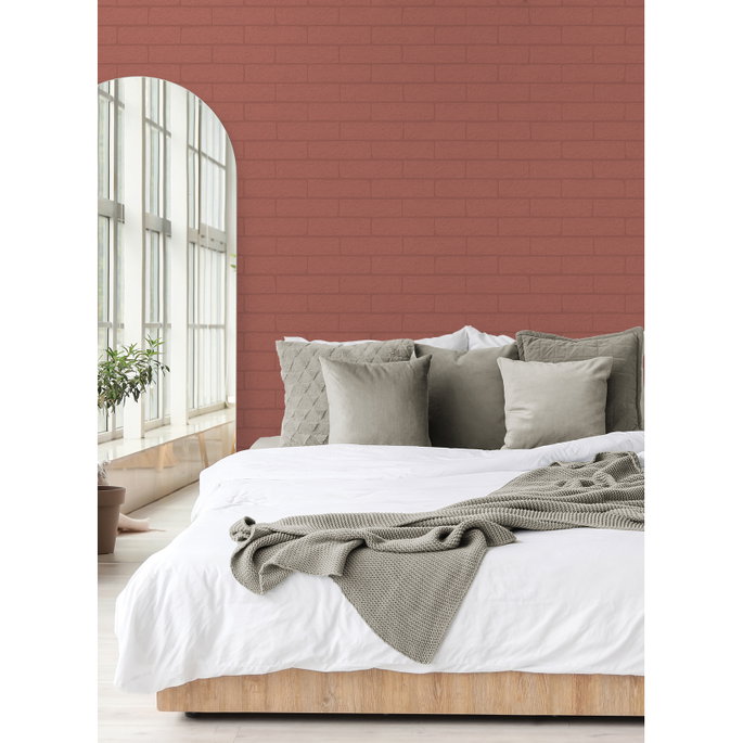 Seabrook Designs Slater Faux Brick Blancito Prepasted Wallpaper image 3 of 5