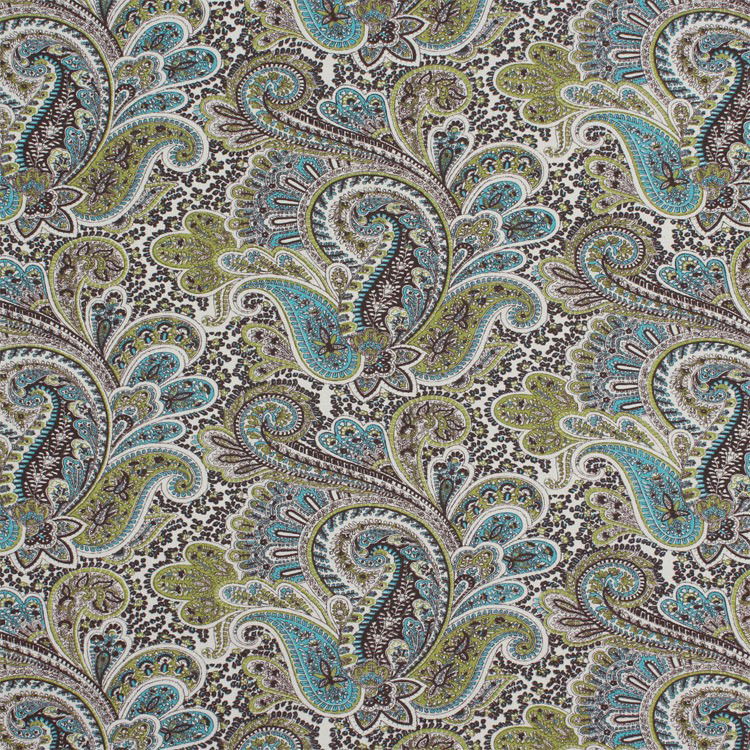 Premier Prints Paisley Chocolate Natural Canvas Fabric 