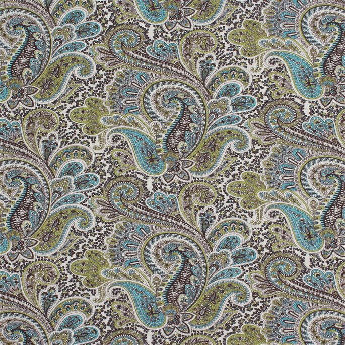 Premier Prints Paisley Chocolate/Natural Canvas Fabric image 1 of 5