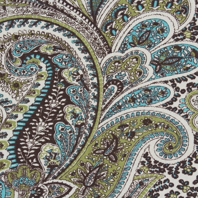 Premier Prints Paisley Chocolate/Natural Canvas Fabric image 2 of 5