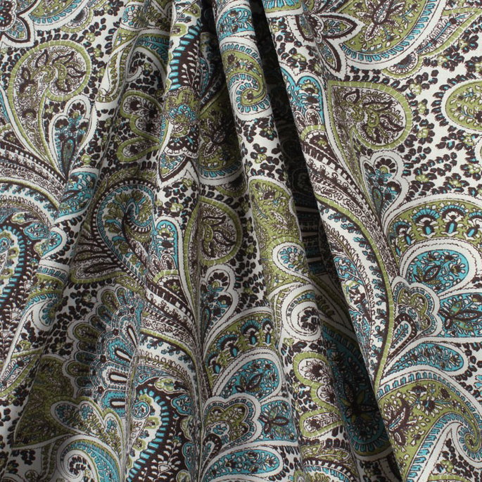 Premier Prints Paisley Chocolate/Natural Canvas Fabric image 4 of 5
