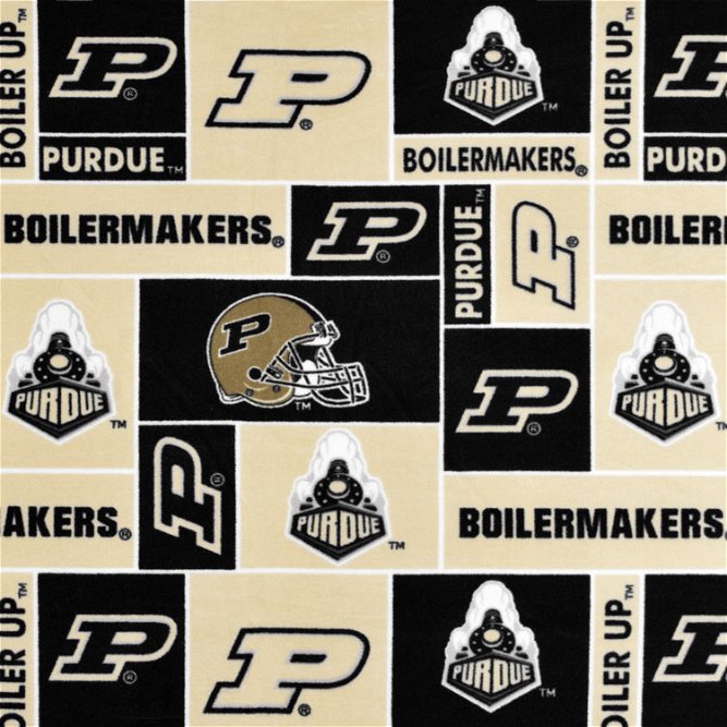 Purdue Boilermakers Allover NCAA Fleece Fabric