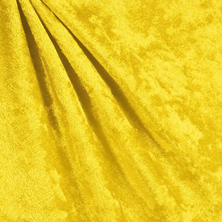 Yellow Panne Velvet Fabric
