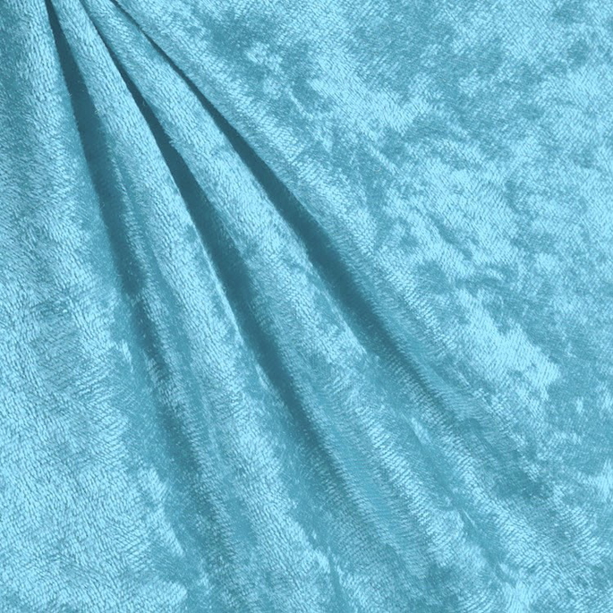 Turquoise Panne Velvet Fabric image 2 of 2