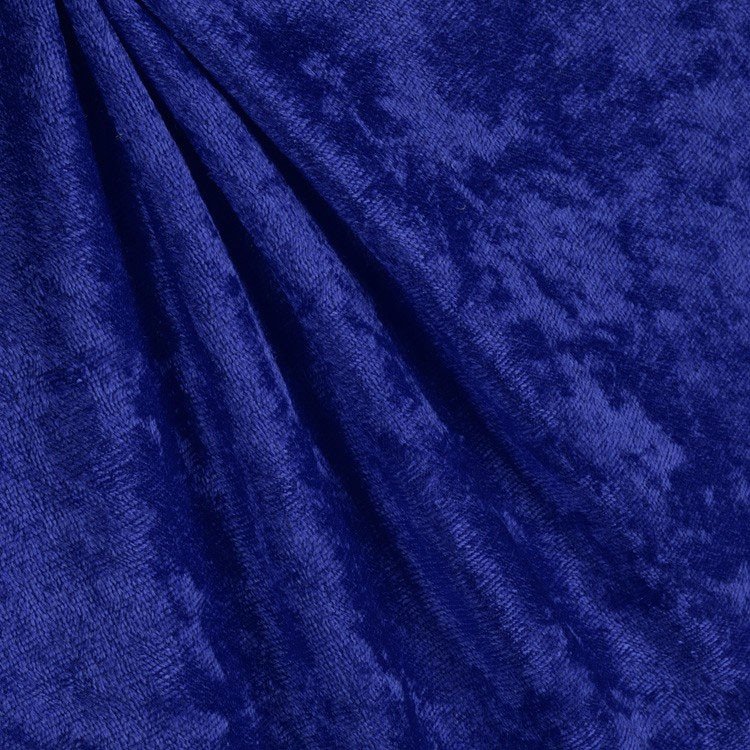 60 W Crushed Upholstery Velvet Royal Blue Upholstery Fabric