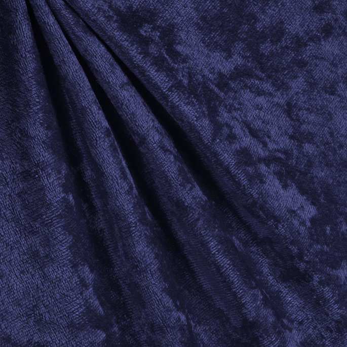 Navy Blue Panne Velvet Fabric image 2 of 2