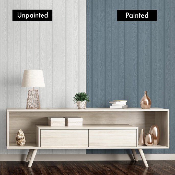 Seabrook Designs Faux Beadboard White Paintable Wallpaper image 3 of 5