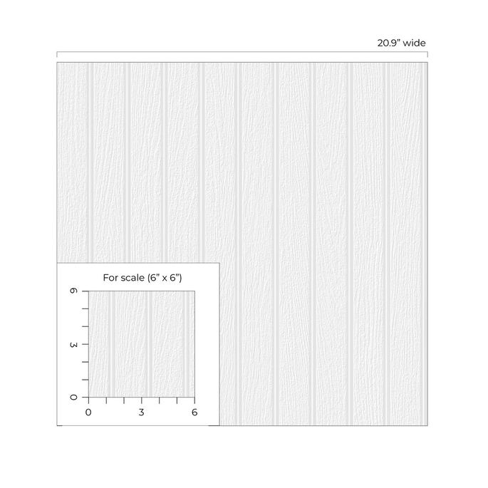 Seabrook Designs Faux Beadboard White Paintable Wallpaper image 5 of 5