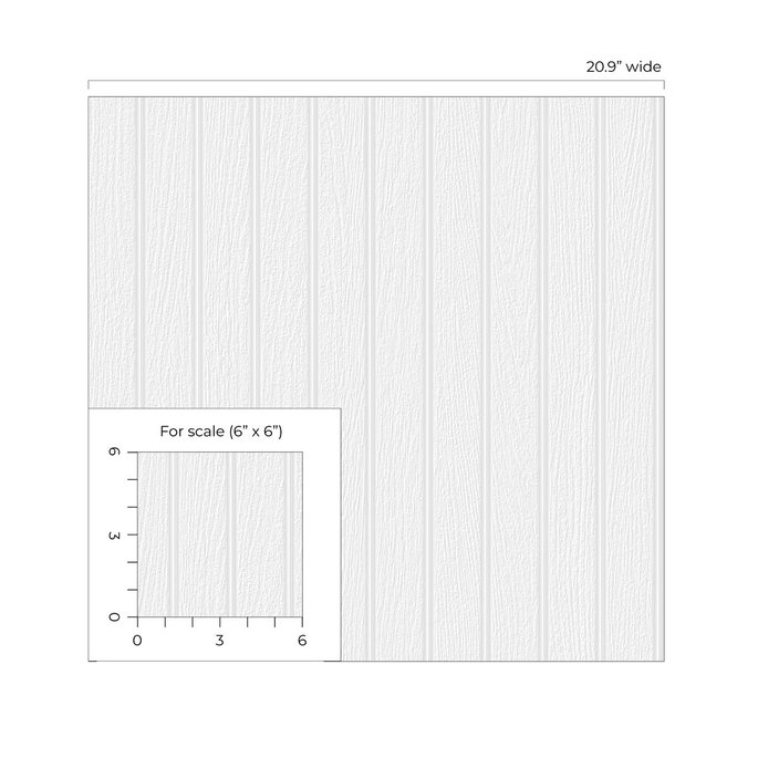 Seabrook Designs Faux Beadboard White Paintable Wallpaper image 5 of 5