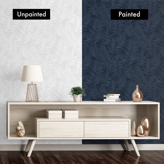 Seabrook Designs Tossed Palm White Paintable Wallpaper image 3 of 5