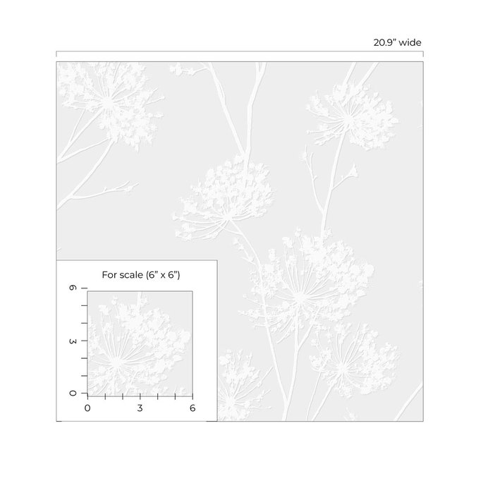 Seabrook Designs Dandelion Fields White Paintable Wallpaper image 5 of 5