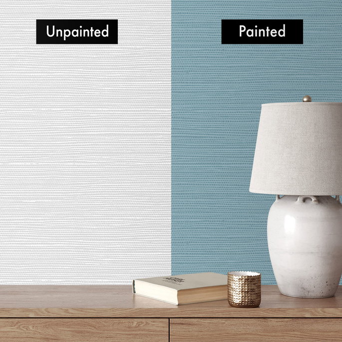 Seabrook Designs Faux Grasscloth White Paintable Wallpaper image 3 of 5