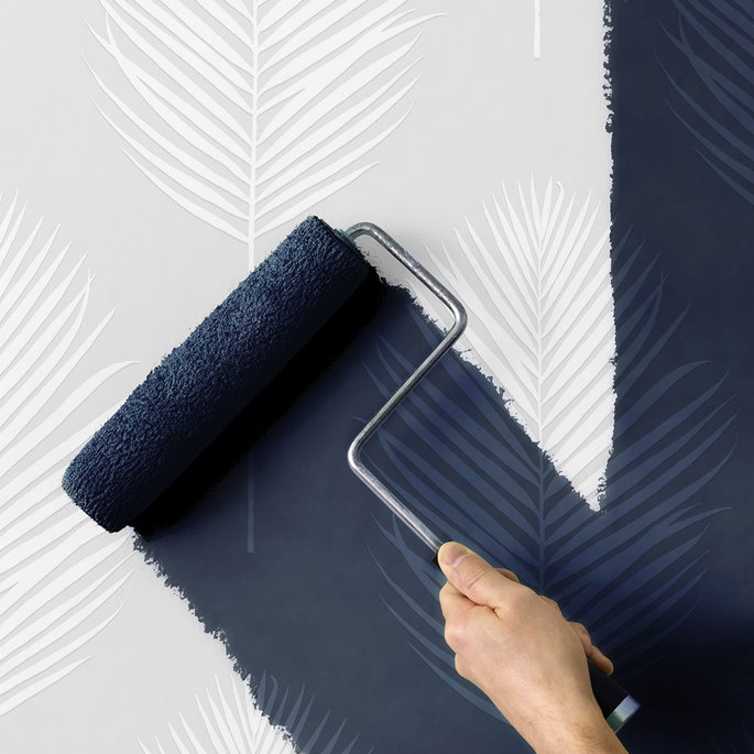 Seabrook Designs Palm Leaf White Paintable Wallpaper image 2 of 5