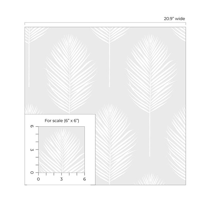 Seabrook Designs Palm Leaf White Paintable Wallpaper image 5 of 5