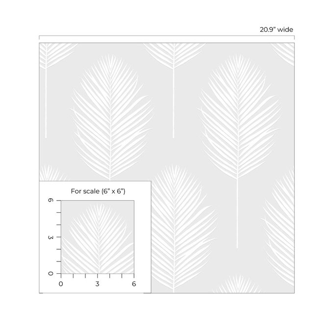 Seabrook Designs Palm Leaf White Paintable Wallpaper image 5 of 5