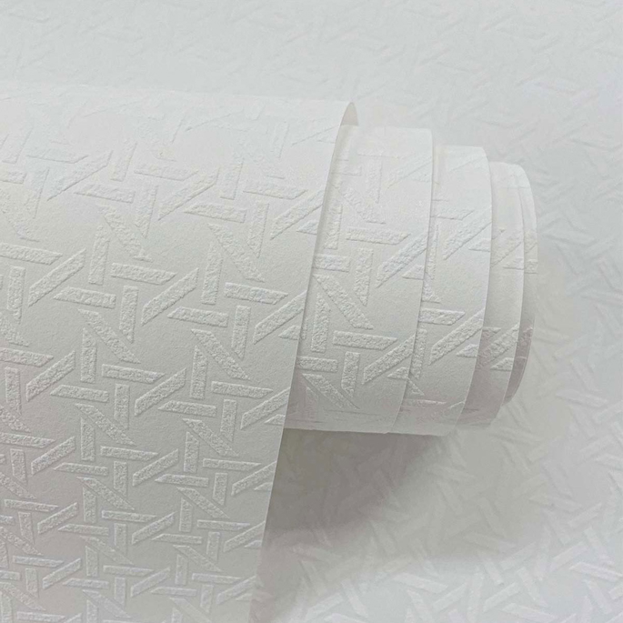 Seabrook Designs Wicker White Paintable Wallpaper image 4 of 5