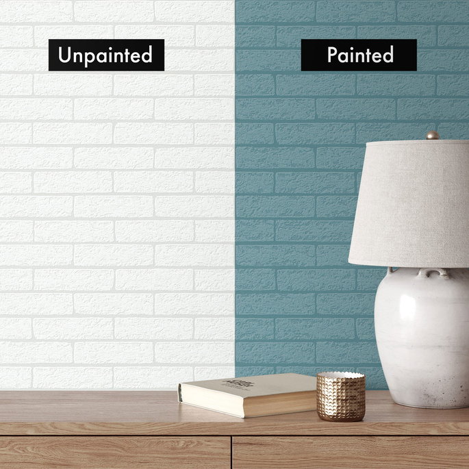 Seabrook Designs Limestone Brick White Paintable Wallpaper image 3 of 5