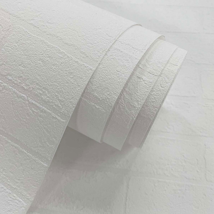 Seabrook Designs Limestone Brick White Paintable Wallpaper image 4 of 5