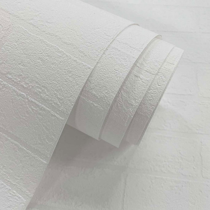 Seabrook Designs Limestone Brick White Paintable Wallpaper image 4 of 5