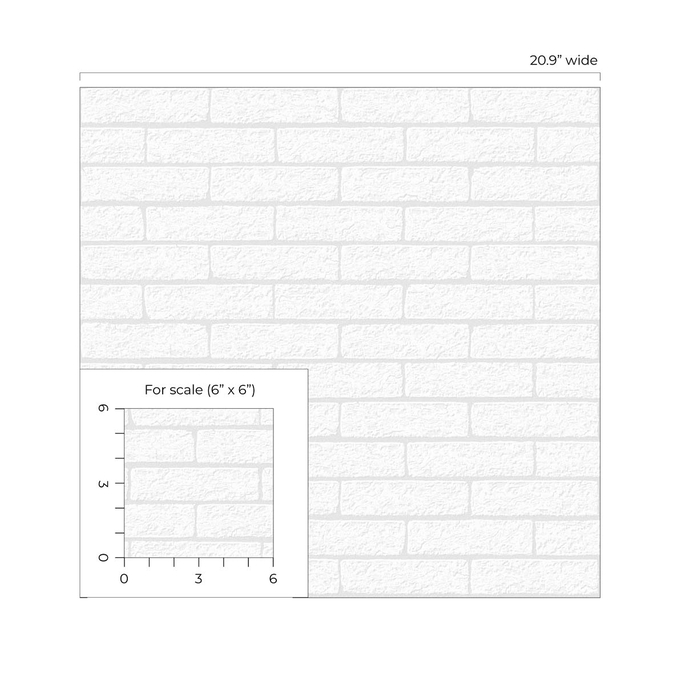Seabrook Designs Limestone Brick White Paintable Wallpaper image 5 of 5