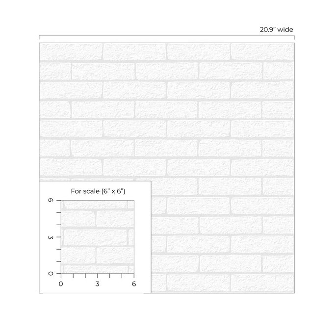 Seabrook Designs Limestone Brick White Paintable Wallpaper image 5 of 5