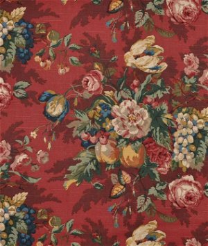 Red Kanako Fabric, Wallpaper and Home Decor