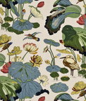 GP & J Baker Nympheus Linen Stone/Pistachio Fabric
