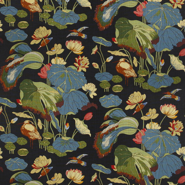 GP &amp; J Baker Nympheus Linen Teal/Green Fabric