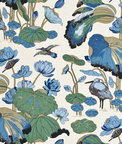 GP & J Baker Nympheus Linen Aqua/Teal Fabric